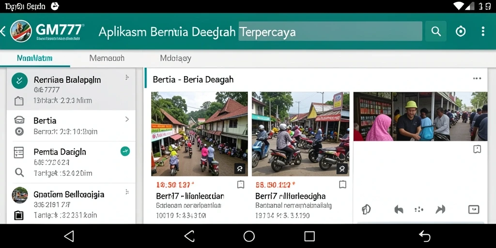 Tampilan antarmuka aplikasi GM777 yang menawan dan informatif.