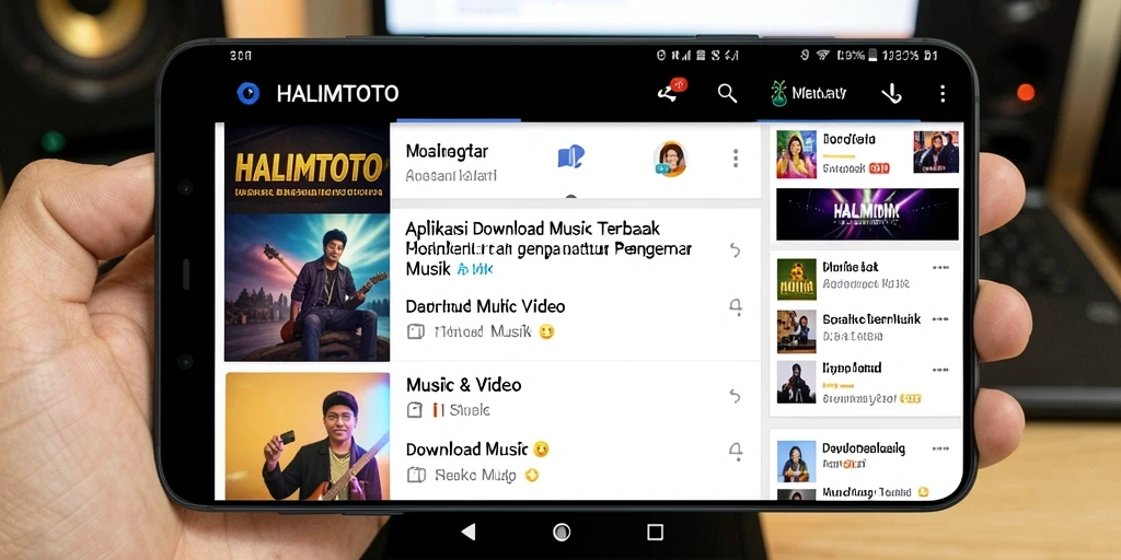 Antarmuka HALIMTOTO yang sederhana dan intuitif untuk Download Musik.