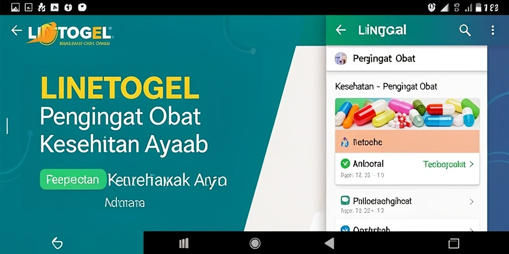 Tampilan antarmuka LINETOGEL sebagai aplikasi Pengingat Obat yang intuitif.