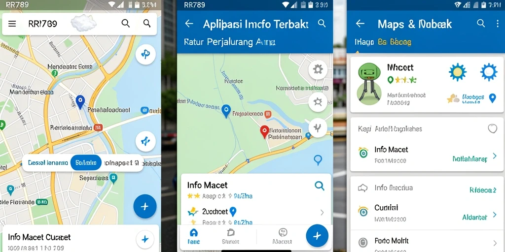 Antarmuka aplikasi RR789 menampilkan peta kemacetan terkini.
